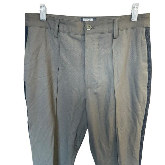 Todd Snyder Dress Pants Men's Virgin Wool Side Stripe 28X26 Italian Fabric Gray - Picture 2 of 10